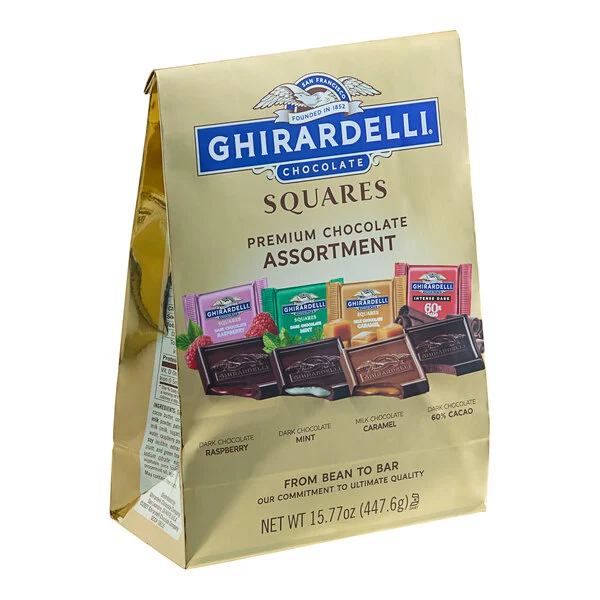 k Individually Wrapped Premium Chocolate Square Assortment 15.77 oz. Bag - 6/Case - Image 1